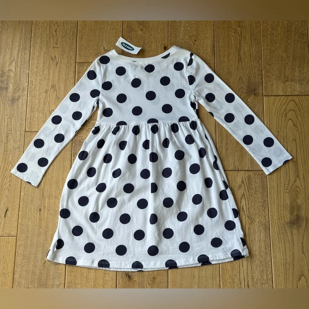 NEW Old Navy Blue Polka Dot Fit & Flare Jersey Dress size 4T